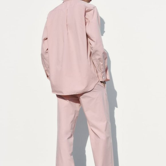 Zara Poplin Shirt Light Pink Sz M - Picture 12 of 12